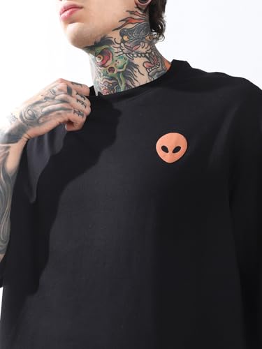 Image of Hubberholme Men Cotton Printed Oversized Round Neck Half Sleeves Tshirts