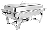 XLANDALYUEFA Suministros de Catering, Juego Buffet Acero Inoxidable, Calentador Alimentos tamaño Completo 9 l con Bandeja Comida, Soportes Combustible y Tapa for Cualquier Evento o Fiesta