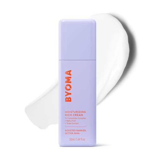 BYOMA Moisturising Rich Cream (50ml) Face Moisturiser with Ceramides Hydrates and Nourishes Dry Skin - Barrier Repair Alcohol Free Vegan