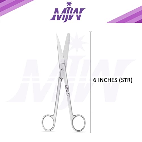 MJW Dressing Scissor, Silver, Stainless Steel, 15.5 cm, Professional Medical Scissors and Shears