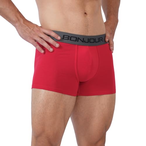 Image of Bonjour Men's Cotton Comfort Trunk - Soft Breathable Everyday Underwear (Pack of 1)