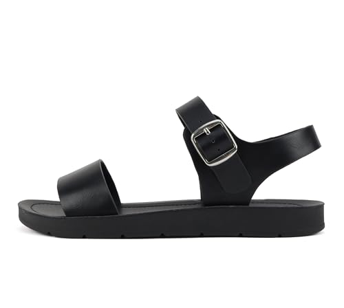 Image of Soda PLENTY ~ Women's Strappy Ankle Wrap Buckle Fashion Flat Sandals | Casual Sandals