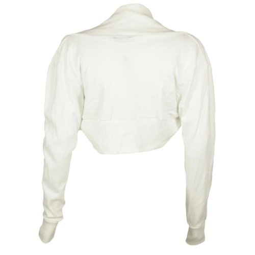 Bolero manga larga de color liso blanco estilo vintage mujer 2