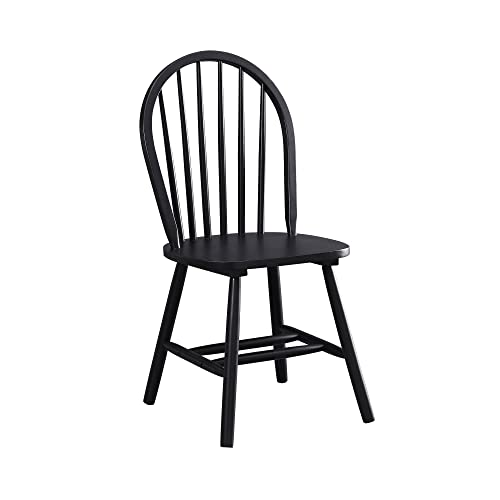 Tsring Autumn Lane Windsor Solid Wood Dining Chairs, Set Of 2 (Color : Black) #TOP3
