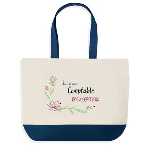 Sac de shopping bleu comptable Planetee cadeau de Noël idéal pour collègue
