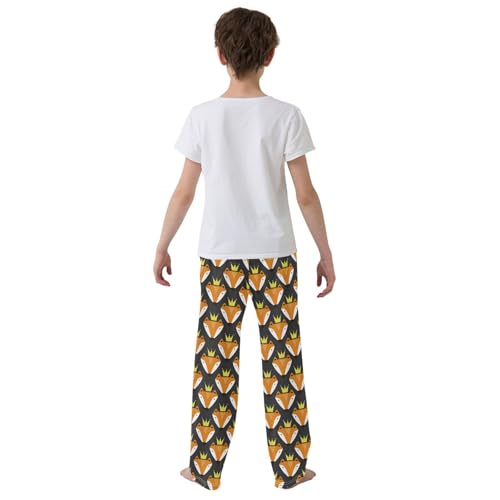 Prince Fox Boys Long Pants Soft Trousers Elastic Waist Kids Lounge Bottoms with Pockets S-XL3