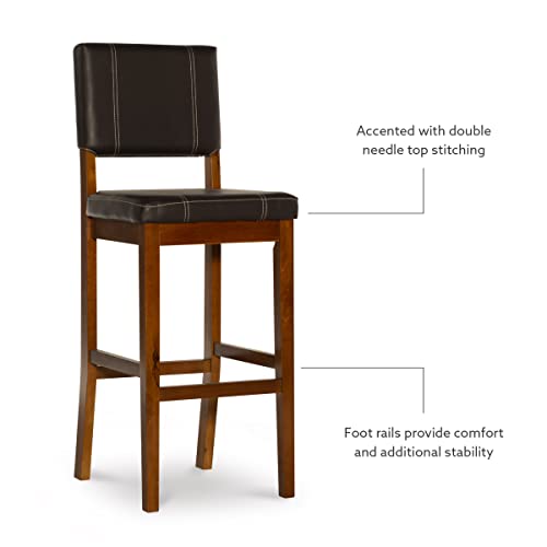 Linon 0211VBRN121-01-KD Home Decor Milano Bar Stool thumb #6