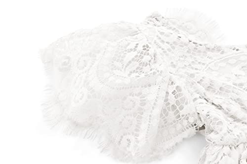 Sisidolls Toddler Peony Lace Back Tiered Tutu Princess Flower Girl Formal Ball Gown Dress (White, 6Y) #TOP5