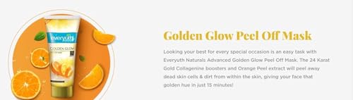 Image of Everyuth Naturals Golden Glow Peel-Off Deep Cleansing Mask, 8g Each, Pack of 10 Pouches (80g)