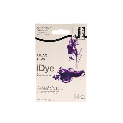 Jacquard iDye Lilac Fabric Dye for Natural Textiles, DIY Clothes Colour Revival Craft, Simple Garment Customising Packet for Cotton, Silk, Linen & Rayon
