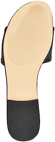 GUESS Women's HAMMI Flat Sandal, Black 001, 7.5 | Image 3