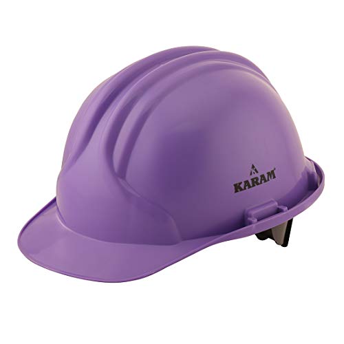 Image of KARAM PN581 Safety Industrial Helmet for Men | Light Weight with Ratchet Type Adjustment | Comfortable Fit & Durable Hard Hat | EN Certified | Violet