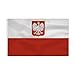 Polnische Adlerfahnen Flaga polska mit adler 90 x 150 cm- Polnische Flagge Polyester leuchtenden Farben mit Messing-Ösen Polish flag