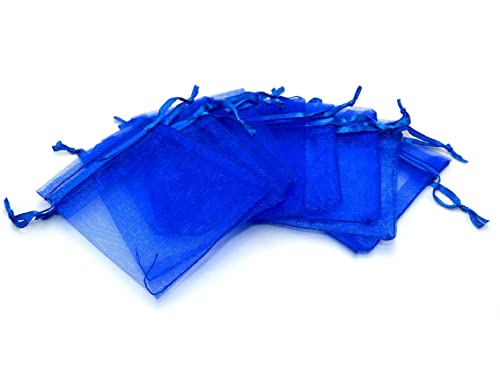 Vintage parts Lot de 10 sachets en organza Bleu nuit 9 x 7 cm