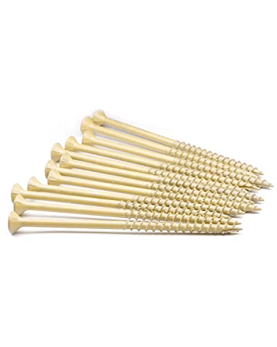 Image of IMSCREWS #10 x 4 Deck Screws 25 Pcs, Tan Coated Exterior Wood Screws for Pressure Treated Lumber, 1000-Hour Salt Spray Tested, Star Drive, Type 17 Point, Self-Tapping Fasteners for Heavy Duty Framing