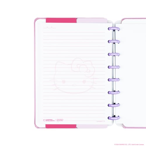 Caderno Inteligente, Pequeno, Hello Kitty, 140x200 mm, 80 Folhas decoradas