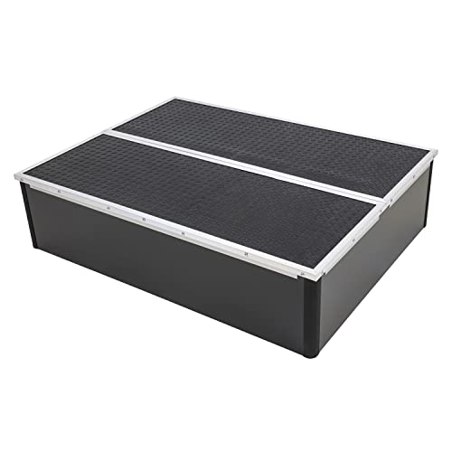 Durable and Portable Hinge-Top Black Stage Section, 48