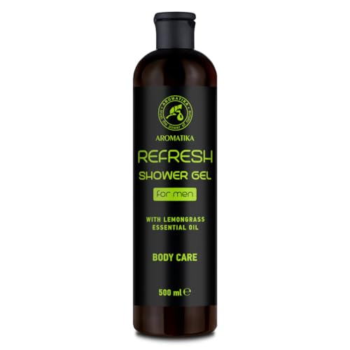 Gel de Ducha Hombre Refresh 500ml - Gel con Aceite Esencial de Limoncillo - Cuidado de la Piel - Cuidado del Cuerpo - Limpieza y Cuidado - Aroma Masculino - Fragancia Fresca