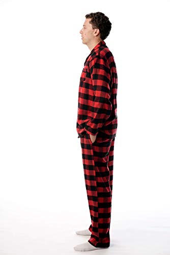 #followme Men’s Plaid Button Front Flannel Pajamas Set - Long Sleeve Long Pant2
