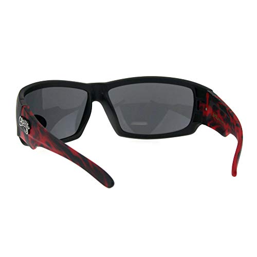 PASTL Choppers Sunglasses Mens Biker Fashion Rectangular Flame Design3
