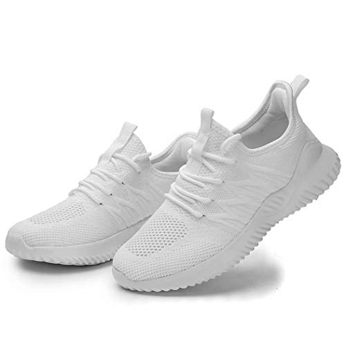 Image of Womens Ladies Walking Running Shoes Slip On Lightweight Casual Tennis Sneakers Girls Kids Zapatos de Mujer White