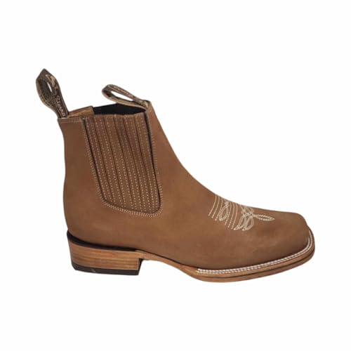 Dona Michi Men Genuine Nobuck Square Toe Leather Sole short Ankle Boots handcarfted Botines