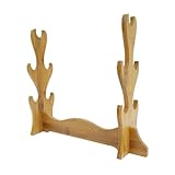 Toyvian 楠竹製デスクトップ笛 刀剣ディスプレイスタンド 収納ラック コレクション整理用 耐久性 高荷重 家用 店舗展示向け