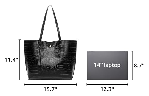 Image of Dreubea Women's Soft Faux Leather Tote Shoulder Bag from, Big Capacity Tassel Handbag