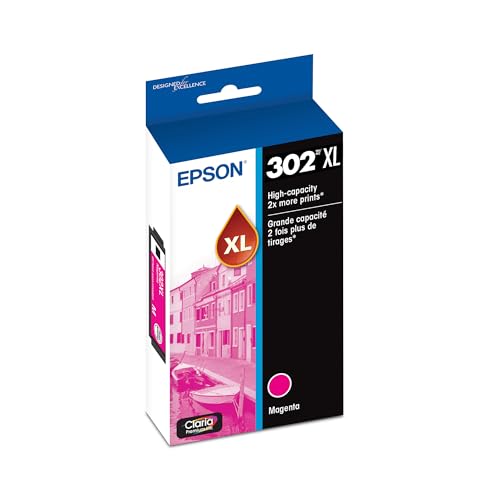 Image of Epson 302 Claria Premium Ink High Capacity Magenta Cartridge (T302XL320-S) Works with Expression XP-6000, 6100
