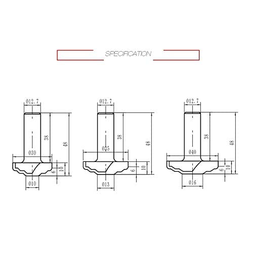 Ubersweet® Tideway 1/4" Shank Industrial Grade Woodworking Cabinet Door Cutters CNC Bit Door Pattern Carving Milling Cutter For Wood : M00213