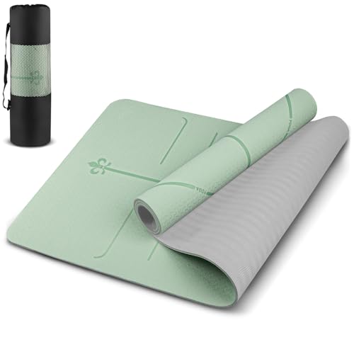 Gavzrt Tapete de Yoga 6 mm de Espessura, Tapete de Yoga Antiderra...