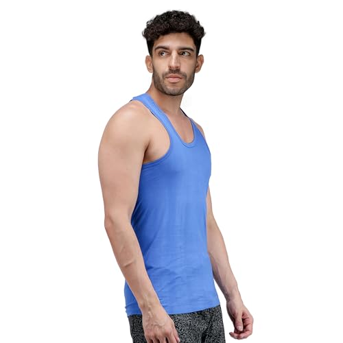 Image of Amul Comfy Men's Vest | Round Neck | Breathable Lightweight Innerwear | Moisture Wicking | Soft Feel | Pack of 3 | Color May Vary