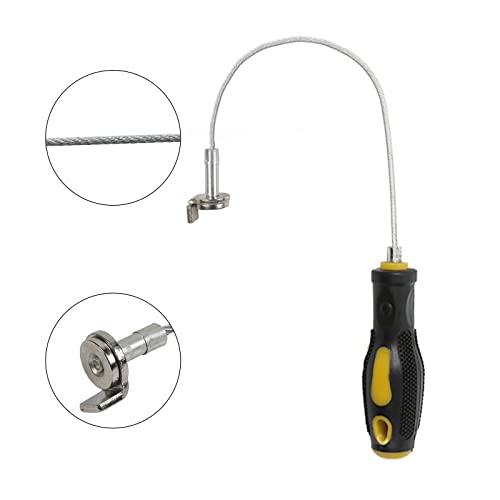 Strong Magnetic Oil Drain Plug Remover Tool Anti Scald Sump Plug Removal Tool (13 Inches) Magnetic Sump Plug Removal Pick Up Tool Remover Wrench