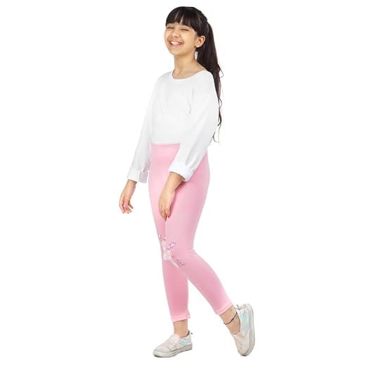 Image of Real Basics Girls Cotton Printed Non-Transparent Regular Fit Ankle Length Leggings (3 Leggings Set)