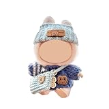 Cute Handcrafted Crochet Doll Clothes, Adorable Doll Clothing with 6.7inch Dolls as Accessories, Premium Dolls Outfit with Accessories, Hand Crocheted Bag, Hat, Sweaters. (Blue)