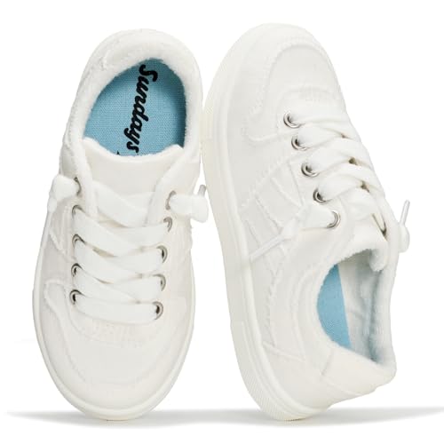 Sundays Kids Shoes for Girls & Boys Footwear - Lightweight and Non-Slip Boys & Girls Shoes - Comfortable Soft Insole Kids Sneakers (Cora Kids OFWHTCVS 12K) Off White Canvas