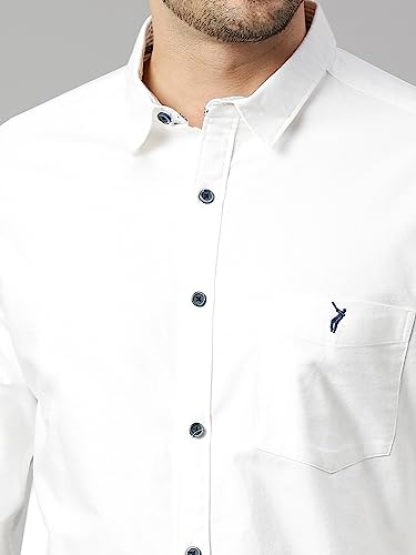 Image of Thomas Scott Men Premium Slim Fit Solid Cotton Twill Full Sleeve Shirt