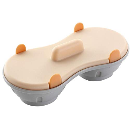 1pc 2 Cavity Egg Poacher Safety Microwave Double Egg Poaching Cups Ware Easy Breakfast Set Egg Cooking with Cover for Oven Stovetop Steamer