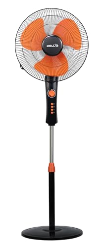 IBELL ZEPHYR03 Pedestal Fan 3 Leaf 400mm with Timer and High Speed motor (Orange)