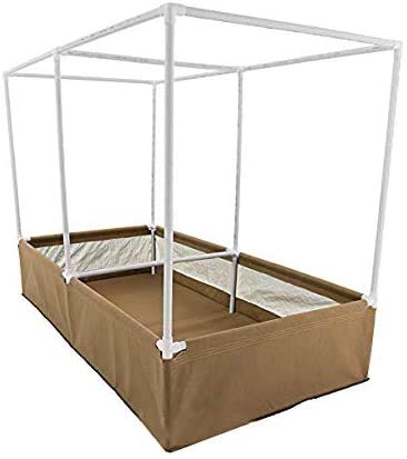 Grassroots Fabric Pots 4' x 8' Living Soil Raised Bed with Trellis Fittings and Blumat Irrigation Kit