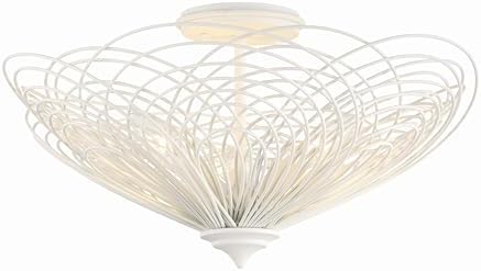 Crystorama Doral 3 Light Matte White Semi Flush Mount