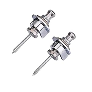 2PCS Guitar Strap Lock Metal Straplocks Antiskid Quick Release Straplocks Accessory for Electric Guitar(Silver)
