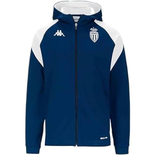 Kappa Sweatshirt Arufeod 7 AS Monaco Football Homme - Bleu (FR/ES, Alpha/Lettres, M, Taille Normale, Taille Normale, Bleu)