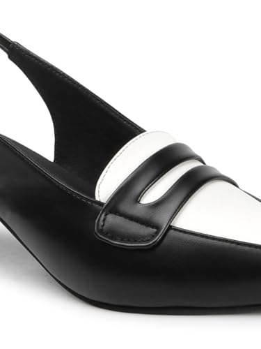 Image of Carlton London Women Stylish Backstap Sandal with Kitten Heels, Pointed Toe for Casual Wear