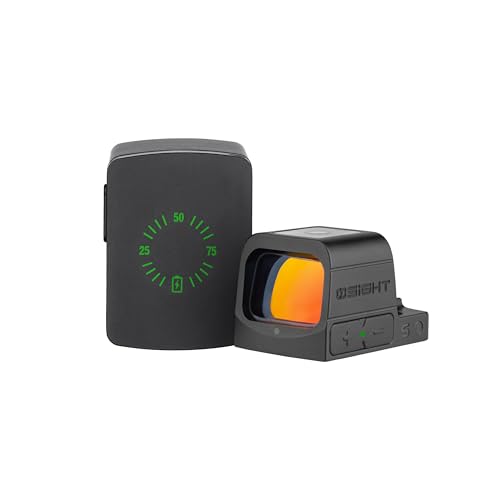 OSIGHT S Multi-Reticle Micro Enclosed Sight with Charging Cover, 2 MOA Dot & 32 MOA Circle for RMSc Footprint, Parallax-Free Durable Reflex Sights (Red Dot)