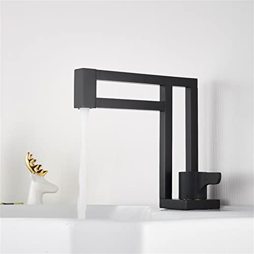 Mitigeur eau chaude eau froide noir mat à commande unique pour vasque moderne - 2
