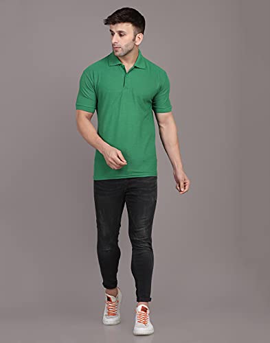 INKKR Men's Combo Polo Neck Cotton Blend Solid T-Shirt (Pack of 3)