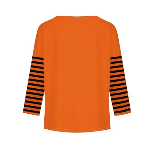 Girls Halloween Pumpkin Face Long Sleeve T-Shirt Cute Fall Holiday Top Soft Comfortable Casual Shirt for Kids2