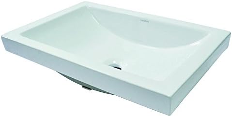 DECOLAV 14107-CWH Breanna Semi-Recessed Rectangular Lavatory Sink with Overflow, White
