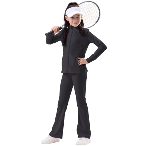 Girl's Flare Leggings High Waisted Bootcut Yoga Pants Kids Dance Bell Bottoms Leggings3